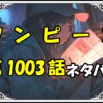 ワンピース1003話ネタバレ最新＆感想＆考察